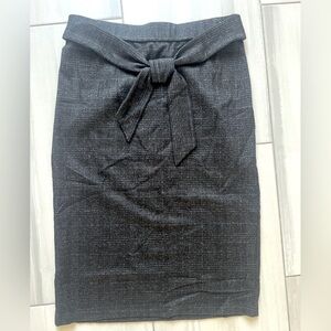 Sophisticated Charcoal Pencil Skirt with Bow Accent